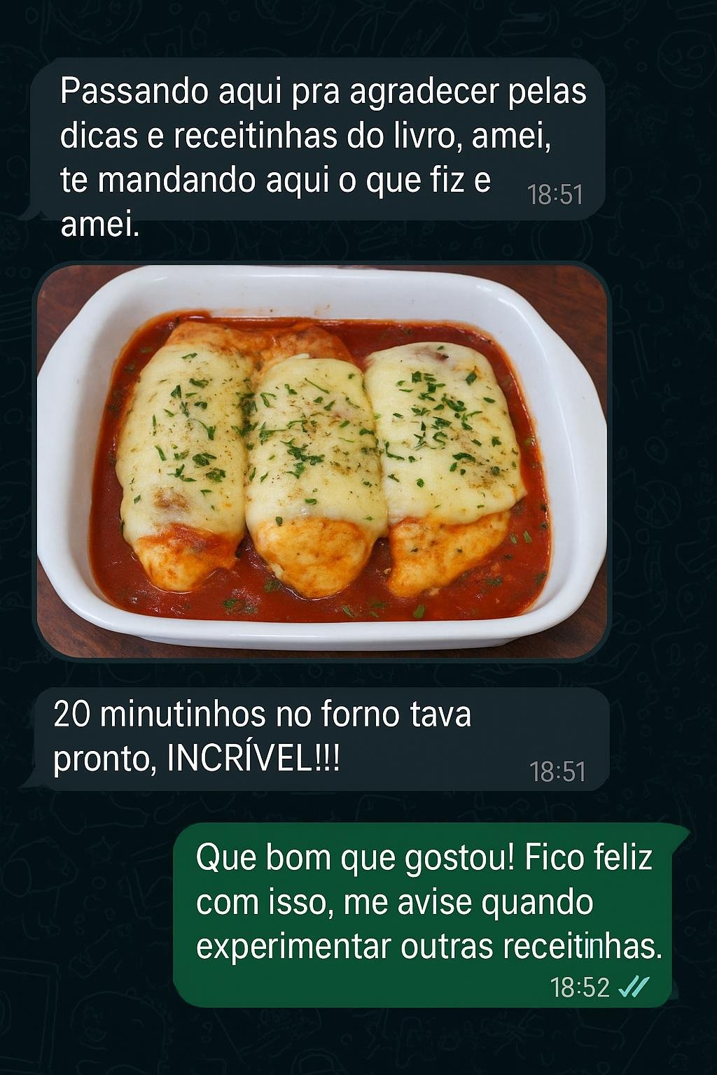 Depoimento de cliente em texto